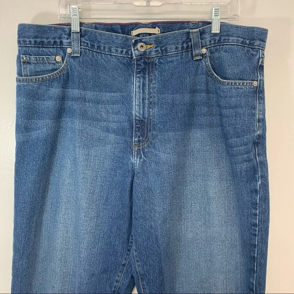 LL Bean Jeans Men 38 Natural Fit 38 Blue Denim Straight 100% Cotton Western Work - Picture 2 of 9